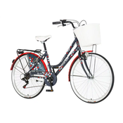 Bicikla Visitor polka dot fashion Fam263S6/plavo crvena/ram 17/Tocak 26.3/Brzine 6/kocnice V brake