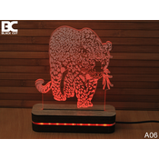 Black Cut 3D Lampa Jaguar, Crvena