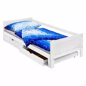 eoshop Raztegljiva postelja DIANA 90–180 x 200 cm, masivni bor, bel lak