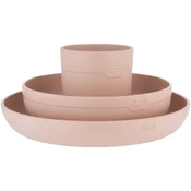 LOVI Tableware Set with Cup jedilni set Nude 3 kos