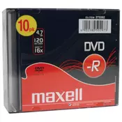 MAXELL MEDIJI DVD-R 4,7GB 16X 10KOS 5MM ŠKATLICE