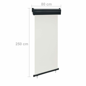 Greatstore Balkonska stranska tenda 80x250 cm krem