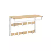 Songmics Stenski obešalnik za plašče 30x65x42 cm rjav