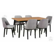Komplet za jedilnico Oslo 8 crna/hrast + 6 stolov Monti 1 crna 20B