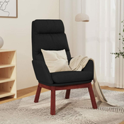 Greatstore Lounge fotelj, črn, oblazinjen s tkanino