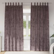vidaXL velvetske zavese 2 kosa z zankami Rjava 245x140 cm