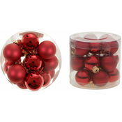 eoshop Stekleni okraski, pr.3cm, cena 18ks v PVC embalaži VAK022-cervena