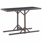 Vrtni stol smedi 110 x 53 x 72 cm stakleni i poliratan
