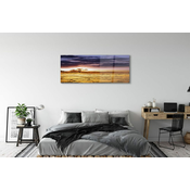 tulup.si Slika na akrilnem steklu Oblaki drevo nebo 140x70 cm 4 obešalnika