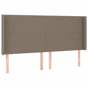 Vidaxl Vzglavje z ušesi taupe 163x16x118/128 cm blago