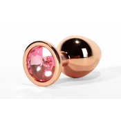 Metal plug pink gold heart M