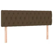 Vidaxl Posteljno vzglavje temno rjava 144x7x78/88 cm blago