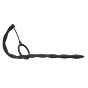 Ouch! Silicone Plug & Cock Ring Set Urethral Sounding Black