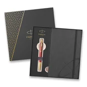 Parker IM Premium Red GT darilna škatla - komplet krogličnega peresa in zvezka
