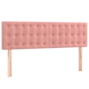 Vidaxl Posteljno vzglavje roza 144x5x78/88 cm žamet