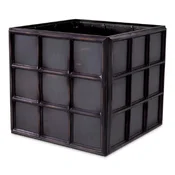 Casa Padrino luxury flower pot antique bronze 67.5 x 67.5 x H. 61 cm - Square stainless steel plant pot - Living room decoration - Office decoration - Decorative accessories - Luxury decoration