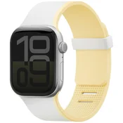 shumee Uniq Revix IV Premium pašček za Apple Watch 42/41/40 mm Edition, reverzibilen, magneten, belo-rumen