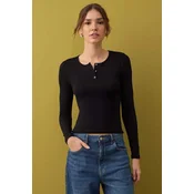 Trendyol Milla ženska bluza Twoaw26Bz00140, Crna-Crna