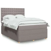 vidaXL vidaXL Box spring postelja z vzmetnico taupe 140x200 cm blago, (21310825)