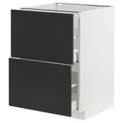 METOD / MAXIMERA Pod.element, 2fronta/2vis.fioke, bela/Nickebo boja antracita, mat, 60x60 cm