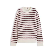 TOMMY HILFIGER Pulover Essential bordo/bela