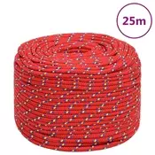 Vidaxl vidaXL Jadralna vrv, rdeča, 10 mm, 25 m, polipropilen