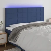 vidaXL vidaXL LED posteljno vzglavje modro 200x5x118/128 cm blago, (20933906)
