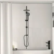 vidaXL Tuš sistem Črna 45 x 20 x 96 cm Brass, Sus201 in ABS