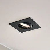 PRIOS vgradna svetilka Fibur, črna, 9 cm, GU10 - Dnevna soba/jedilnica - Sodobni - Kovina