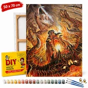 ERS Slika po številkah z okvirjem Boj z Balrogom 50x70 cm
