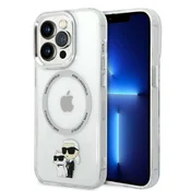 Karl Lagerfeld Etui Karl Lagerfeld Iconic Karl&Choupette MagSafe za iPhone 14 Pro - prozorno