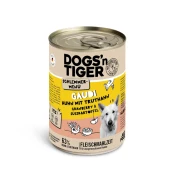 Varčno pakiranje Dogsn Tiger gurmanski meni za pse 12 x 400 g - Piščanec s puranom, brusnicami in sladkim krompirjem