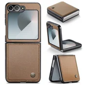 Overboard Ovitek za Samsung Galaxy Z Flip7 FE/Z Flip6, CASEME Litchi Leather, rjav