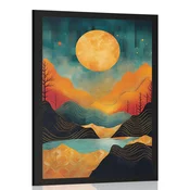 Plakat abstraktni sončni zahod s pridihom luksuza - 60x90 no frame