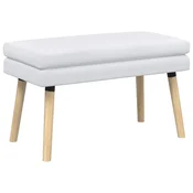 Vidaxl Dvojna klop Bela 80 x 40 x 47 cm Blago