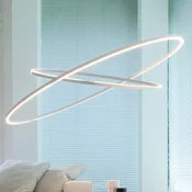 NEMO Ellisse Double viseča svetilka 2700K aluminij - Dnevna soba/jedilnica - Sodobni - polirano aluminij, opalno bela - Kovina