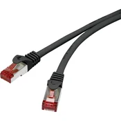 Renkforce Renkforce RF-4737376 RJ45 omrežni kabel\, Patch kabel CAT 6 S/FTP 0.25 m črna z zaščitnim zapornim zatičem\, pozlačeni konektorji\, ognjevaren 1 kos, (20417646)