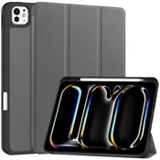 GS Ovitek za iPad Pro 11 M5 2025/M4 2024 (6./5. generacija), Smartcase z držalom za pisalo, siv