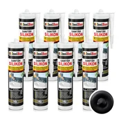 IsolBau Sanitarni silikon črne barve Sanitär Silikon 8 x 300ml