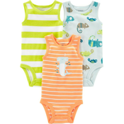 CARTERS Body bez rukava Stripes Animals boy 3pcs 24m