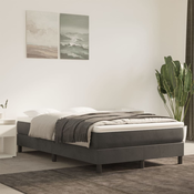 vidaXL Vzmetnica z žepkasto vzmetjo temno siva 140x210x20 cm žamet