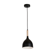 Luster na sajli NOAK WOOD 1xE27/15W/230V crna/buk