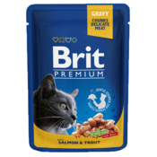 Brit vrecke Premium Cat, losos i postrva u umaku, 24 x 100g