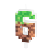 Minecraft rojstnodnevna tortna svečka številka 6, 7 cm