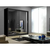 Garderobna omara Honolulu 104 Črna, 215x160x61cm, Vrata omare: Drsna