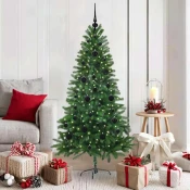 Božicno drvce s 150 LED svjetlima s stalakom Zelena 150 cm PE