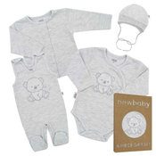 Dojenčkovski komplet za porodnišnico New Baby Sweet Bear siva vel. 50