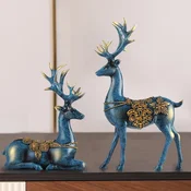 Youjialiangpin Dekorativna figura Par jelena, Plava