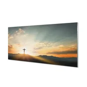 tulup.si Stenska plošča za kuhinjo Cross sonce vrh 100x50 cm