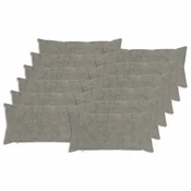 Vidaxl Prevleka za blazino 12 kos HEERLEN Svetlo siva 40 x 80 cm